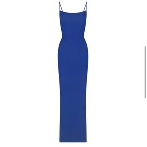 NWOT RARE skims cobalt soft lounge cotton rib slip dress like new